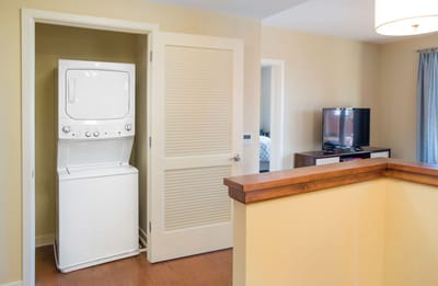 Interior view of a laundry area in a senior living facility