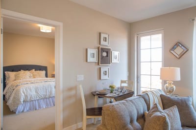 Cozy interior view of a senior living apartment