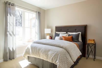 Bright and cozy bedroom in a senior living facility