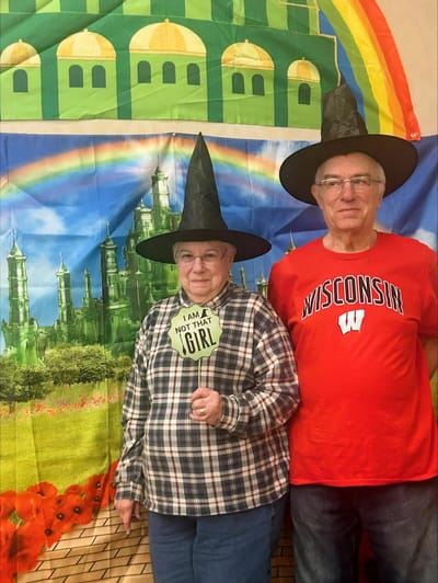 Residents enjoying a themed activity with props