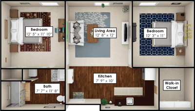 Floor plan of a nursing home unit