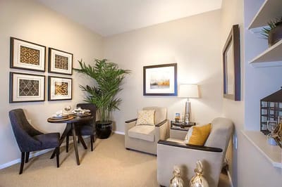 Cozy interior living space with decor