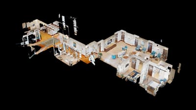 3D floor plan of a residential space