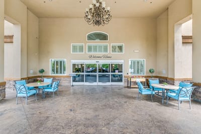 Entrance area of San Martin Senior Living with seating