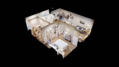 Interior view of a resident room layout