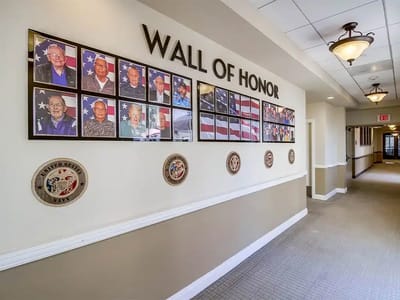 Interior hallway featuring the Wall of Honor