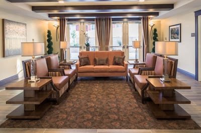Cozy interior living room with sofas and lamps