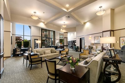 Elegant interior common area with seating