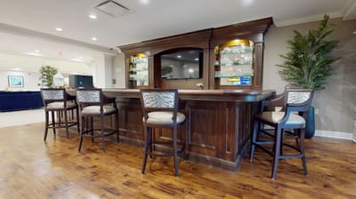 Elegant bar area with wooden furnishings