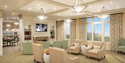 Comfortable seating in a inviting common area