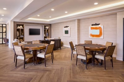 Common area with tables and chairs