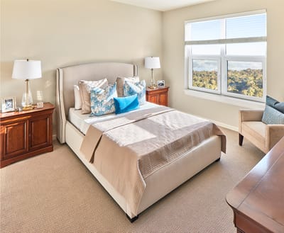 Bright and inviting resident bedroom