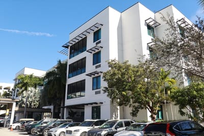 Exterior view of a modern nursing facility building