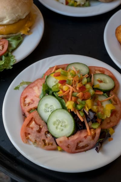 A fresh salad served on a plate
