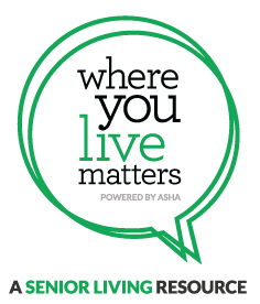 Logo with a speech bubble design and text