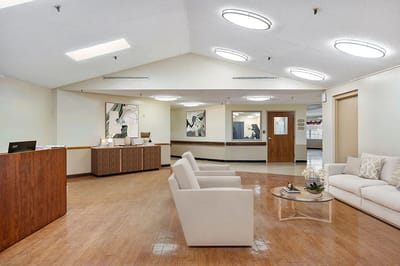 Interior view of a welcoming reception area