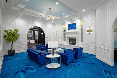 Lobby area with stylish furniture and decor