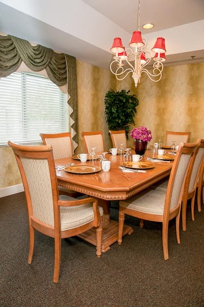 Dining room set for a meal service