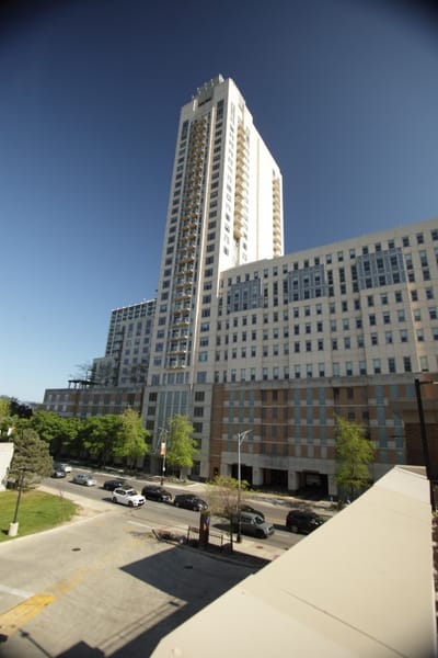 Exterior view of a senior living facility building