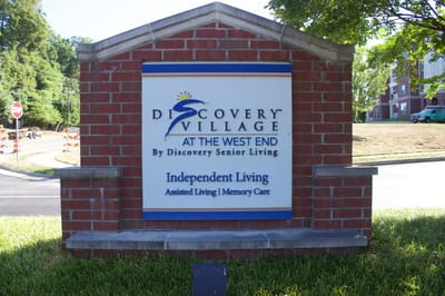Sign for Discovery Village at the West End