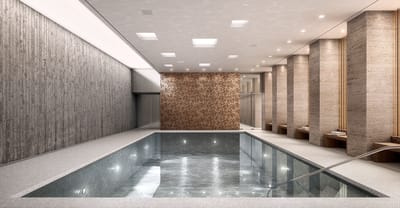 Indoor swimming pool area at a facility
