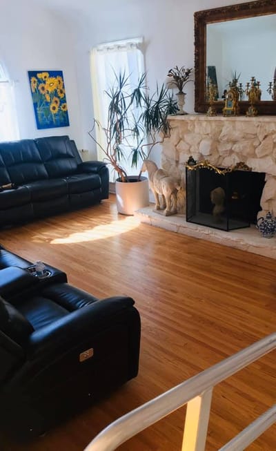 Cozy lounge area in a senior living facility
