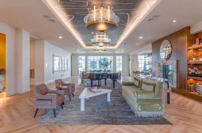 Bright and modern lounge area with comfortable seating