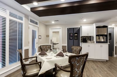 Interior dining area with elegant table setting