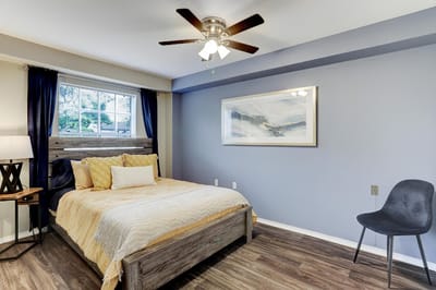 Cozy private resident room with a bed and decor