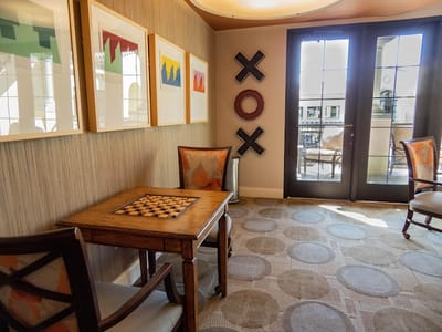 Interior common area with games and artwork