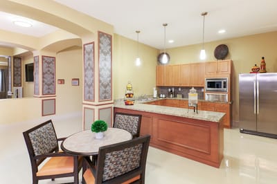 Bright and modern kitchen area in the facility