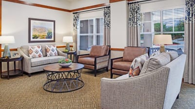Cozy common area with comfortable seating and decor