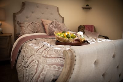 Stylish bedroom setup with decorative elements
