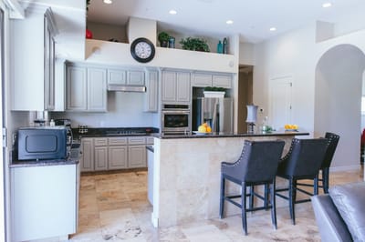 Bright and modern kitchen area in a facility
