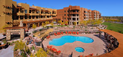 Outdoor pool area at Sagewood facility