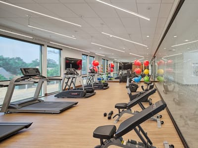 Well-equipped gym area with exercise machines