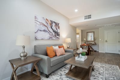 Cozy interior of a living room with modern decor