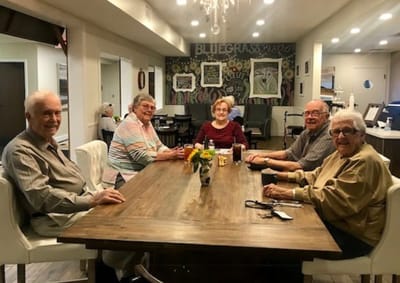 Residents enjoying time together in a common area