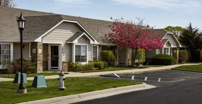 Exterior view of a residential building at the facility