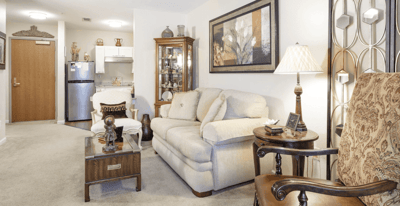 Cozy living room space with furniture and decor