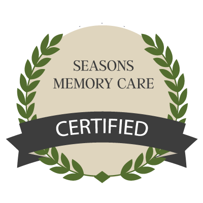 Villa Serena in Bayamón, PR — Certification badge for Seasons Memory Care program