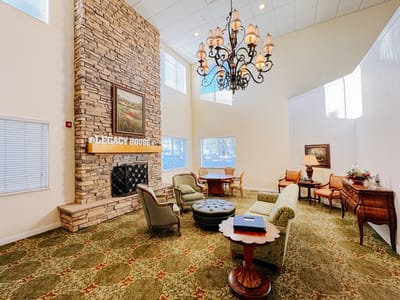 Interior view of the community living room with seating