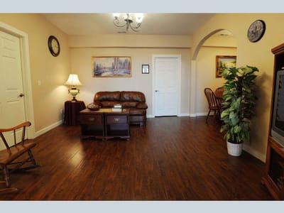 Cozy common area with seating and decor