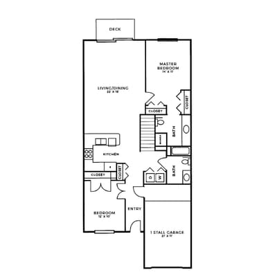 Architectural floor plan layout of a residence