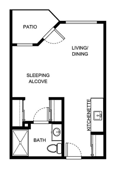 Floor plan of a small apartment unit