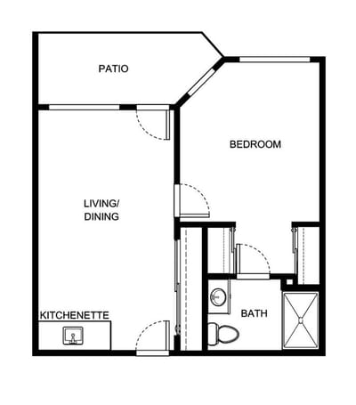 Architectural floor plan of a resident unit