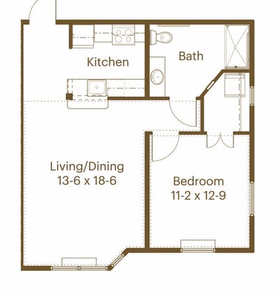 Architectural floor plan of a unit layout