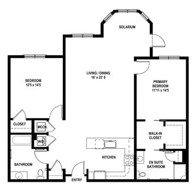 Architectural floor plan of a living space