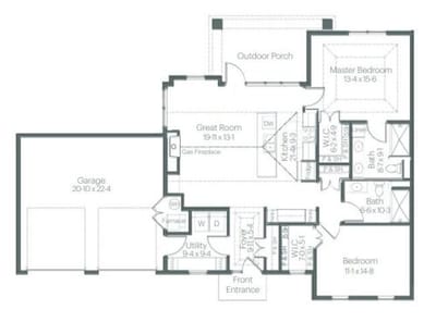 Architectural floor plan of a residential unit