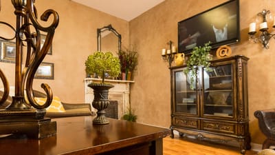 Cozy interior of a common area with decor